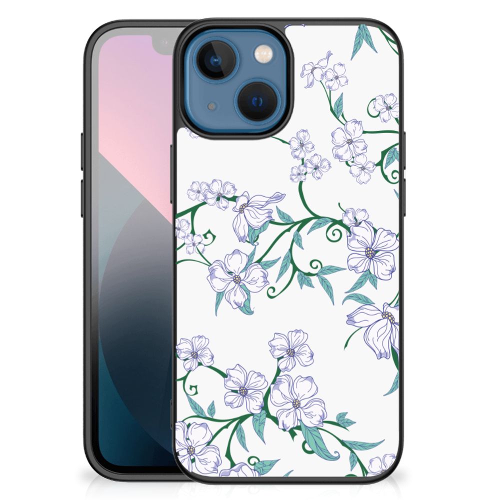 Apple iPhone 13 mini Uniek Bloemen Hoesje Blossom White
