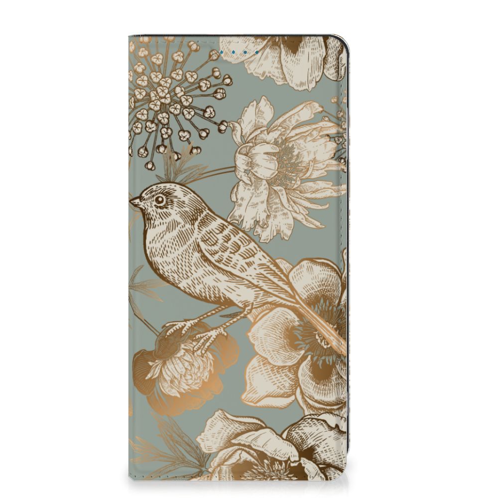 Smart Cover voor Motorola Moto G53 Vintage Bird Flowers