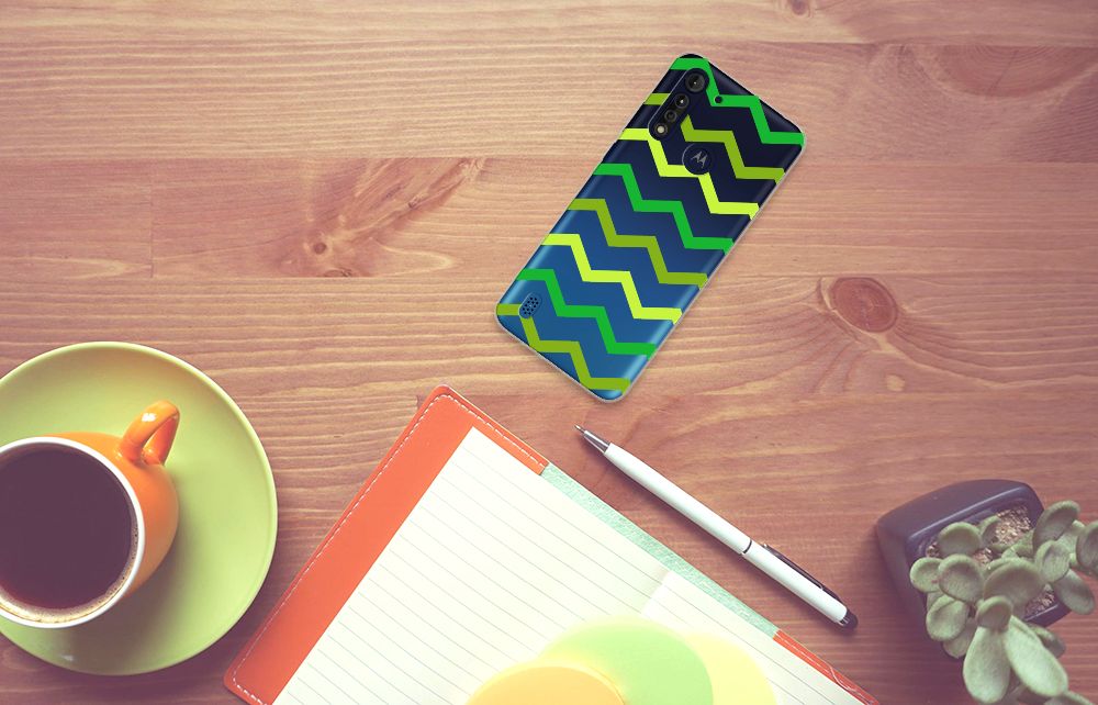 Motorola Moto G8 Power Lite TPU bumper Zigzag Groen B2C Telecom