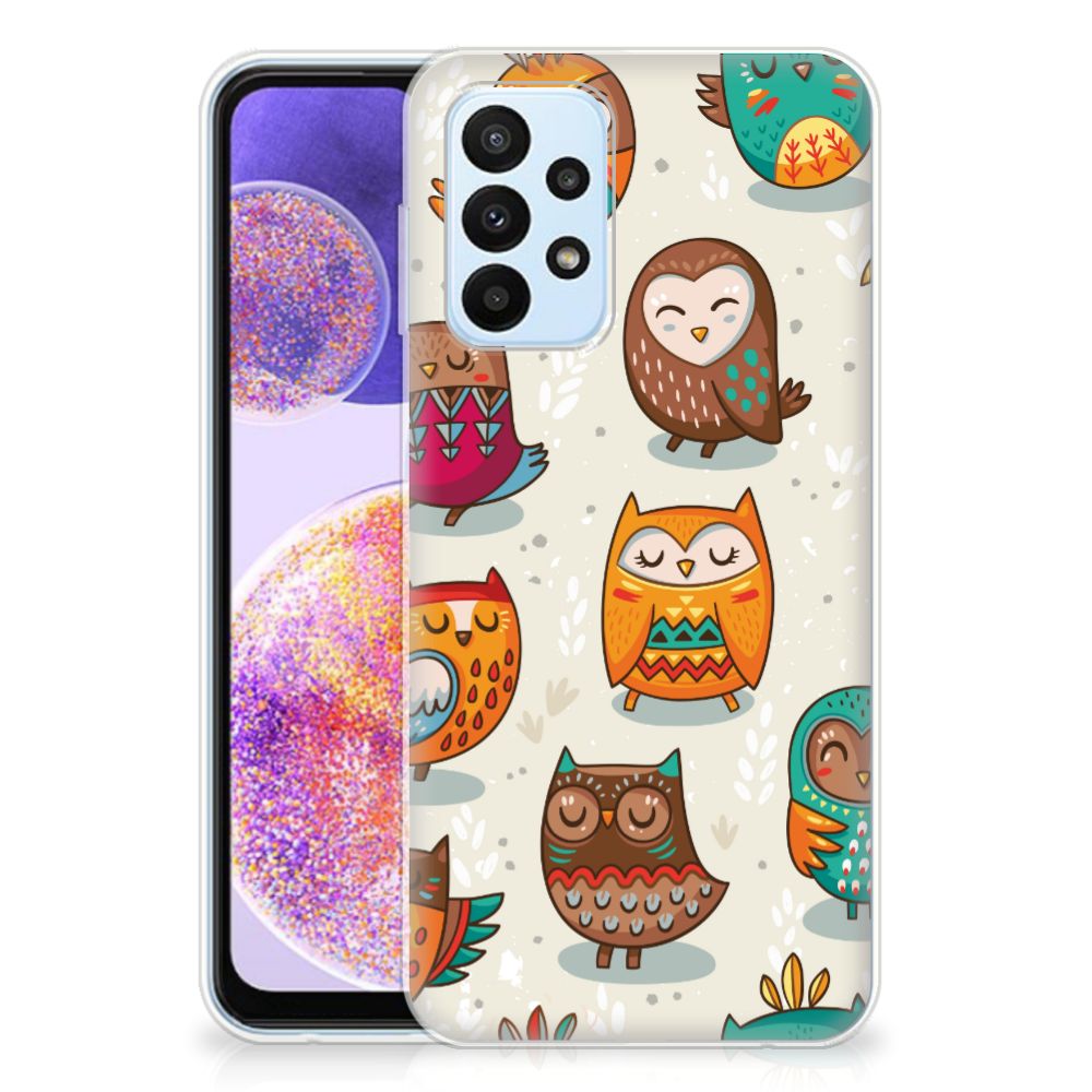 Samsung Galaxy A23 TPU Hoesje Vrolijke Uilen B2C Telecom