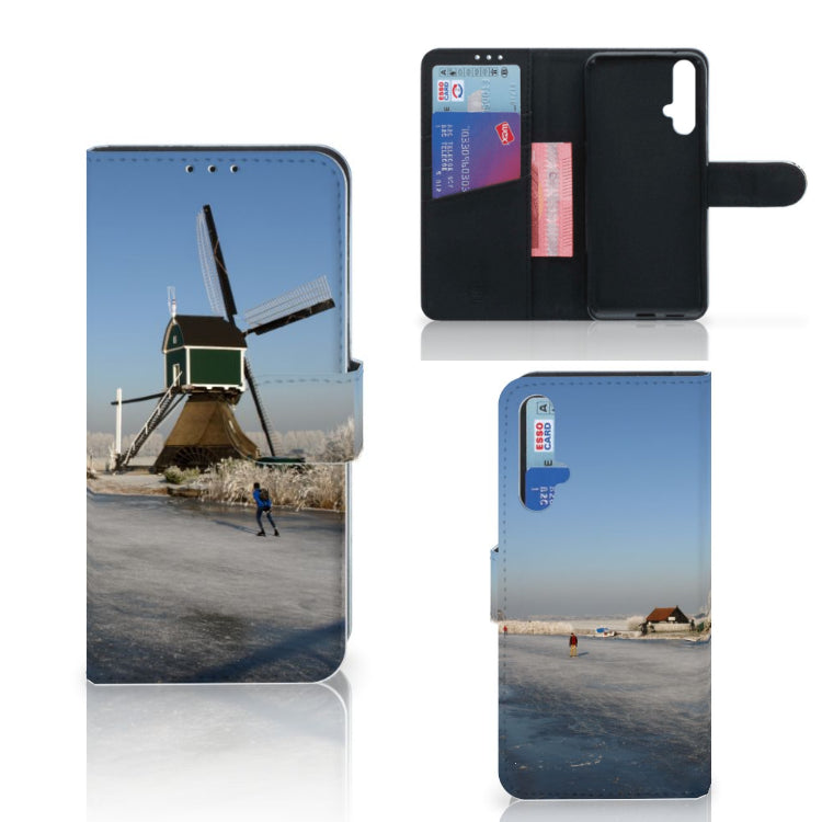 Honor 20 Flip Cover Schaatsers