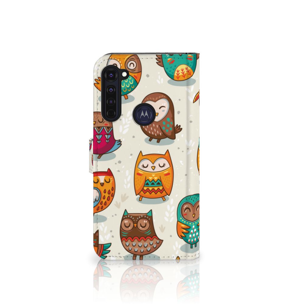 Motorola Moto G Pro Telefoonhoesje met Pasjes Vrolijke Uilen