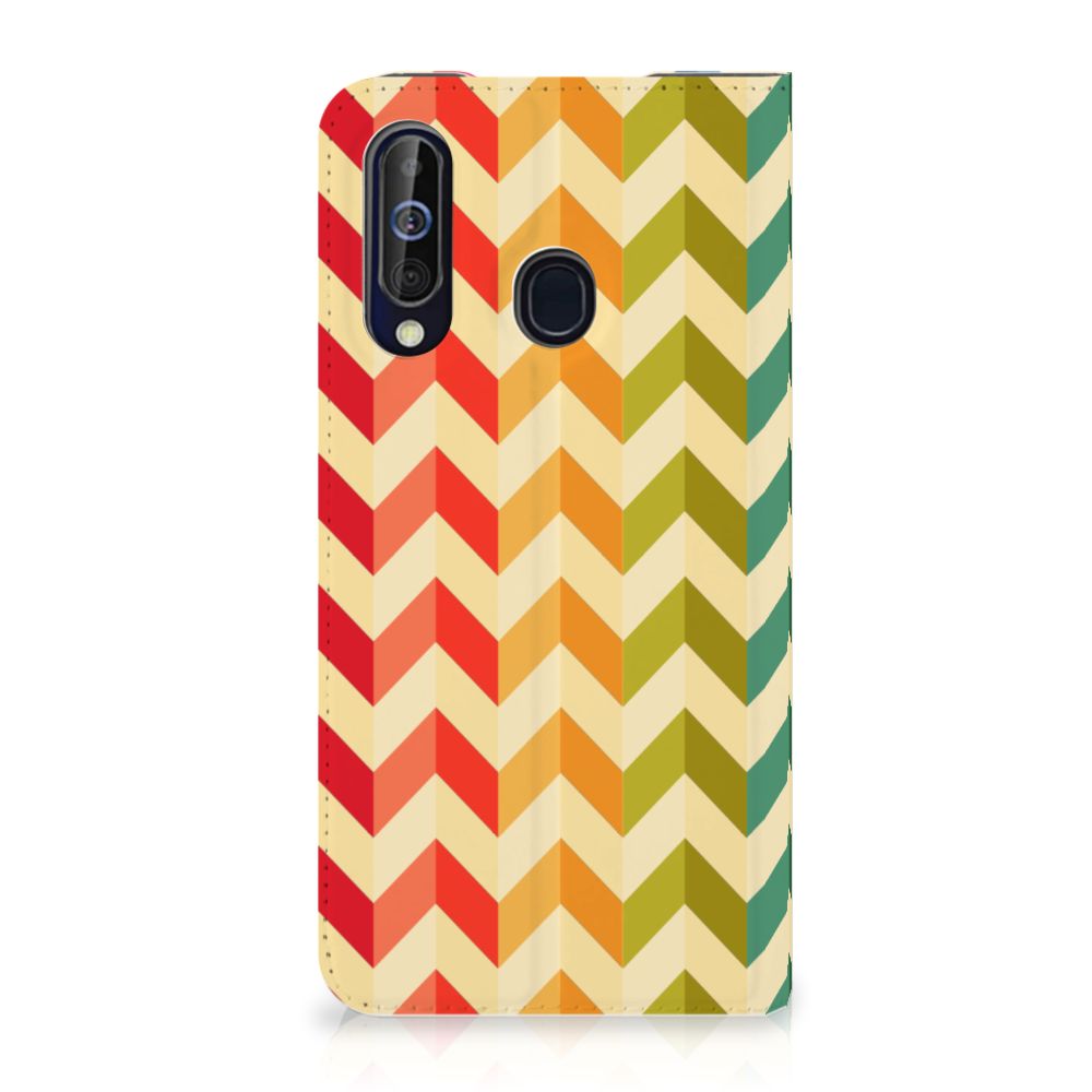 Samsung Galaxy A60 Hoesje met Magneet Zigzag Multi Color
