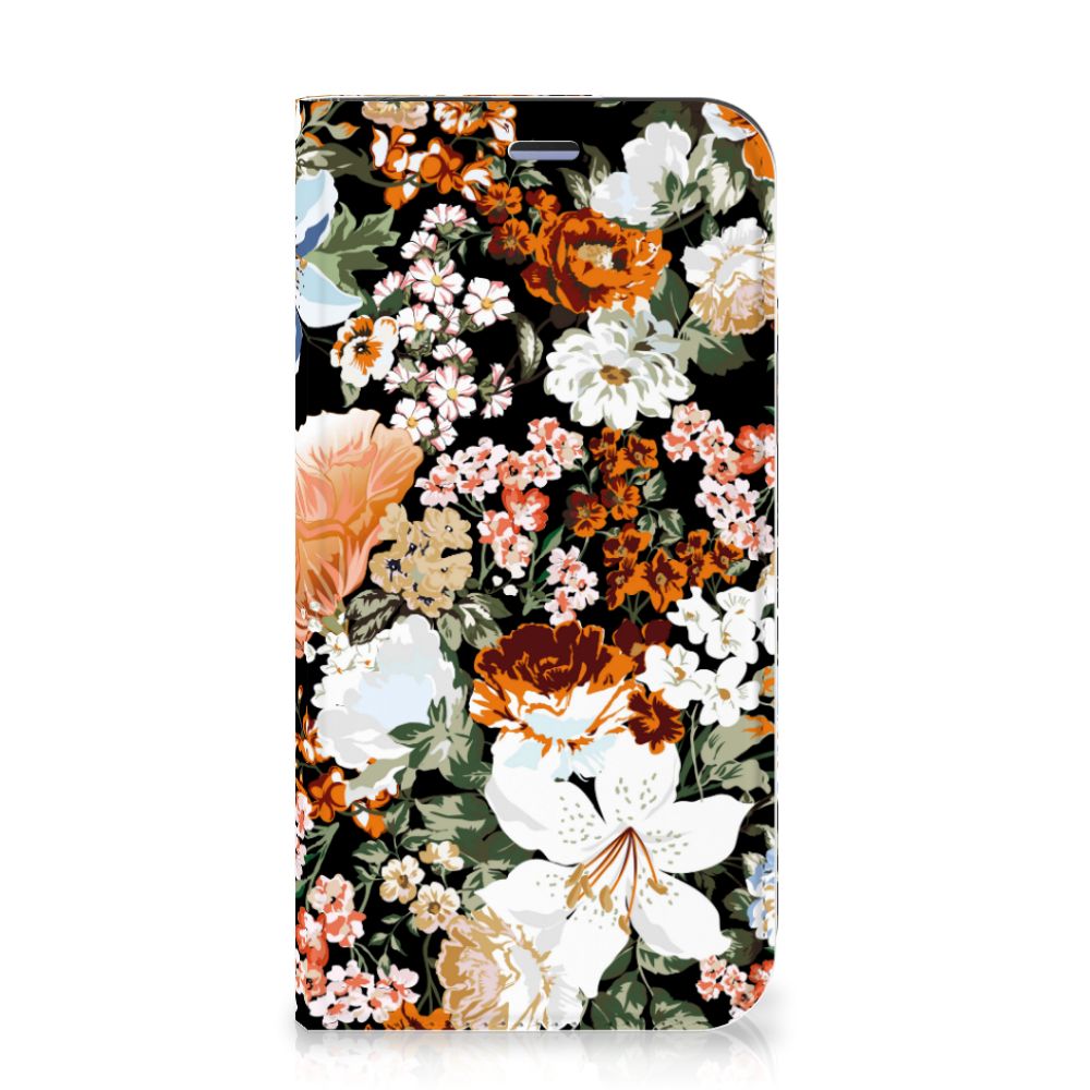 Smart Cover voor iPhone 12 Mini Dark Flowers - B2C Telecom