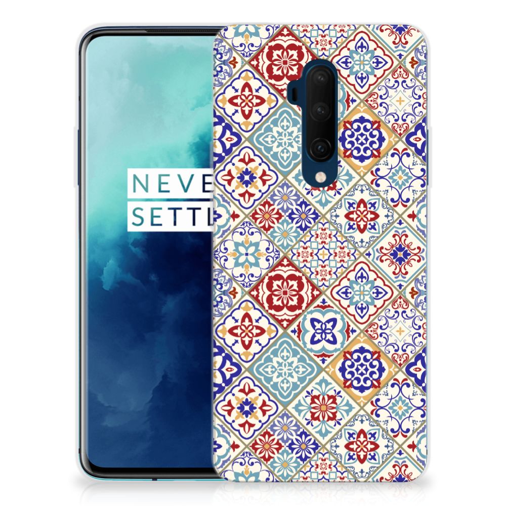 OnePlus 7T Pro TPU Siliconen Hoesje Tiles Color