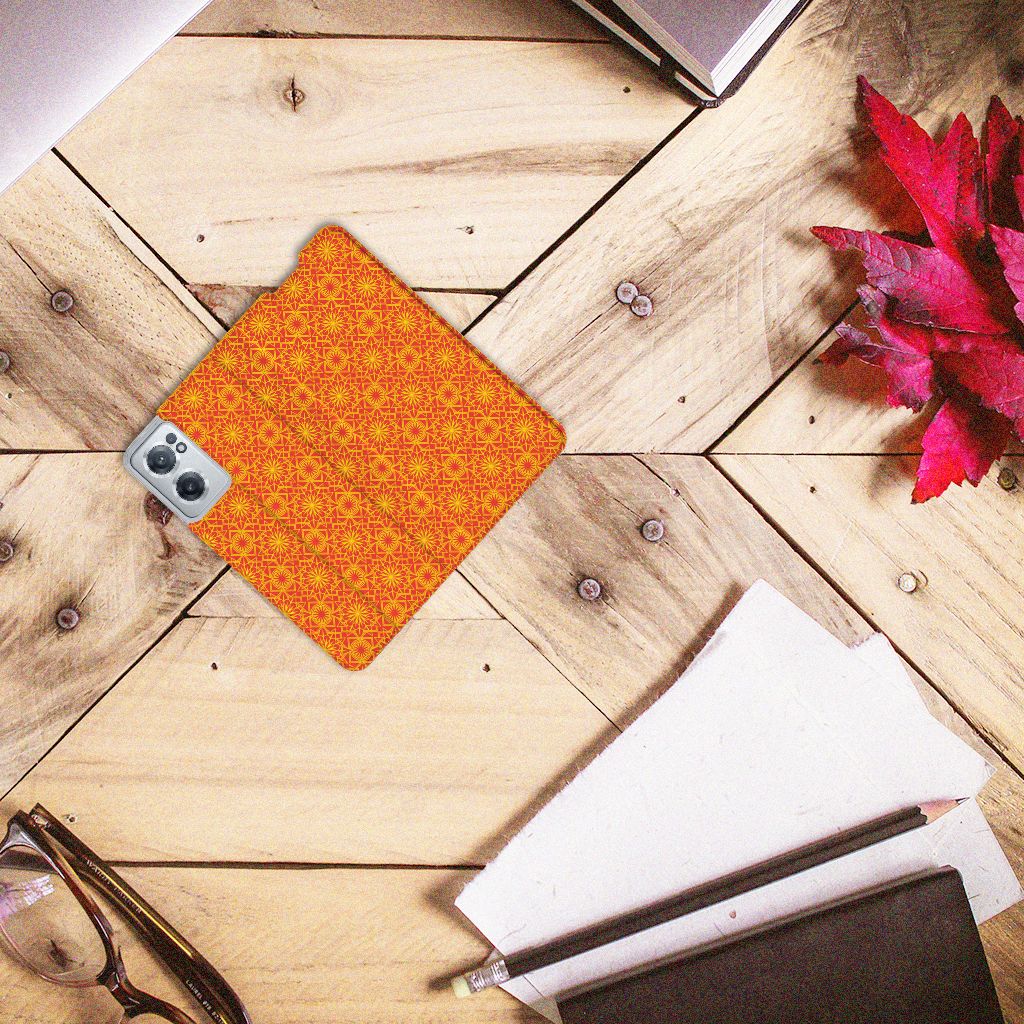 OnePlus Nord CE 2 5G Hoesje met Magneet Batik Oranje - B2C Telecom