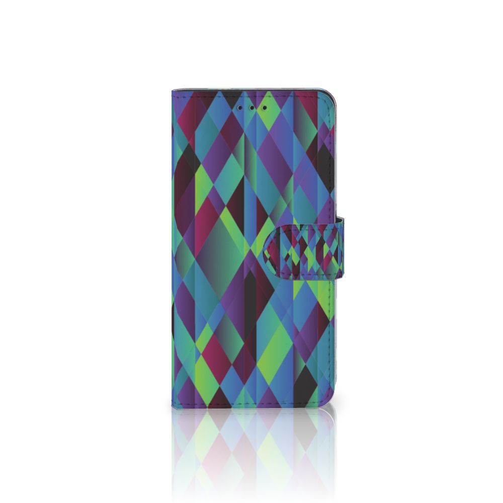 Huawei P10 Lite Book Case Abstract Green Blue