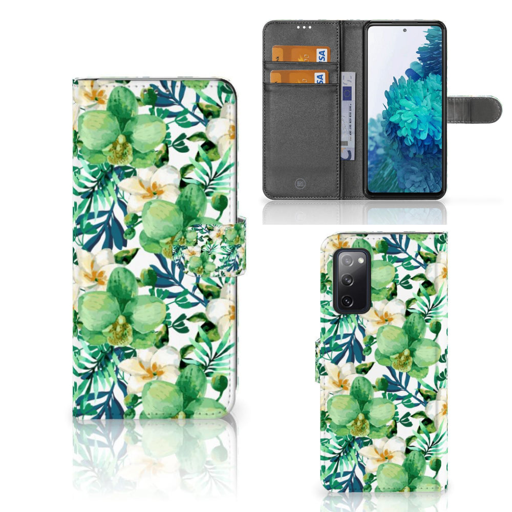 Samsung Galaxy S20 FE Hoesje Orchidee Groen