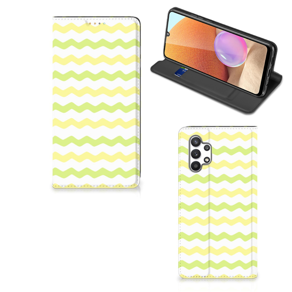 Samsung Galaxy A32 4G | A32 5G Enterprise Editie Hoesje met Magneet Waves Yellow - B2C Telecom