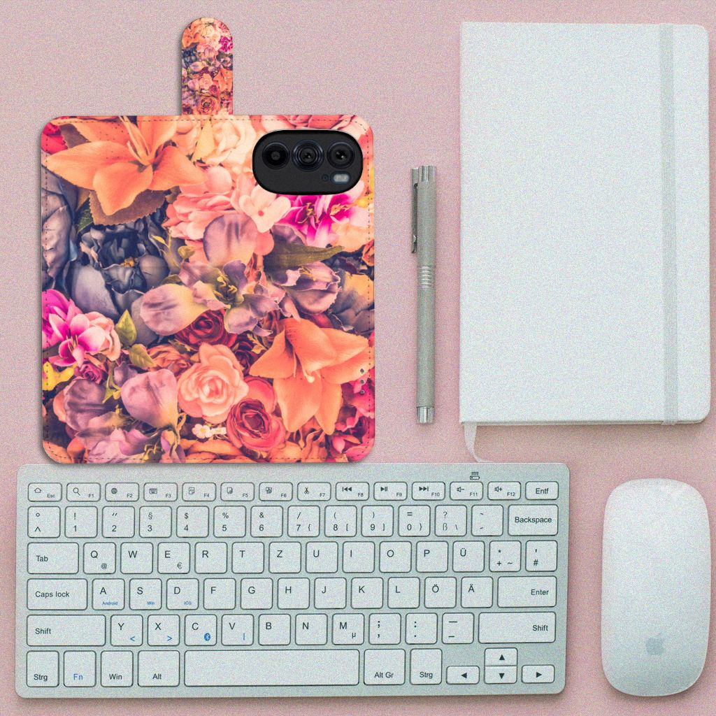 Motorola Edge 30 Pro Hoesje Bosje Bloemen