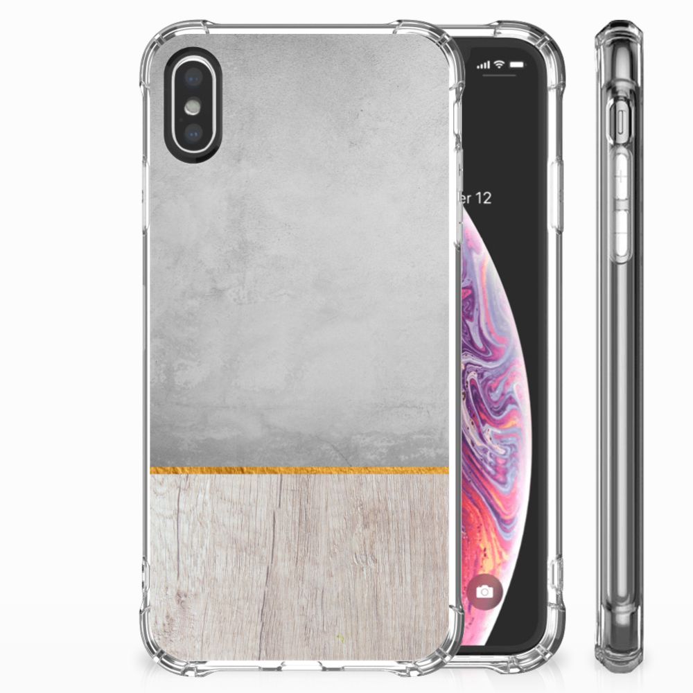 Apple iPhone X | Xs Stevig Telefoonhoesje Wood Concrete