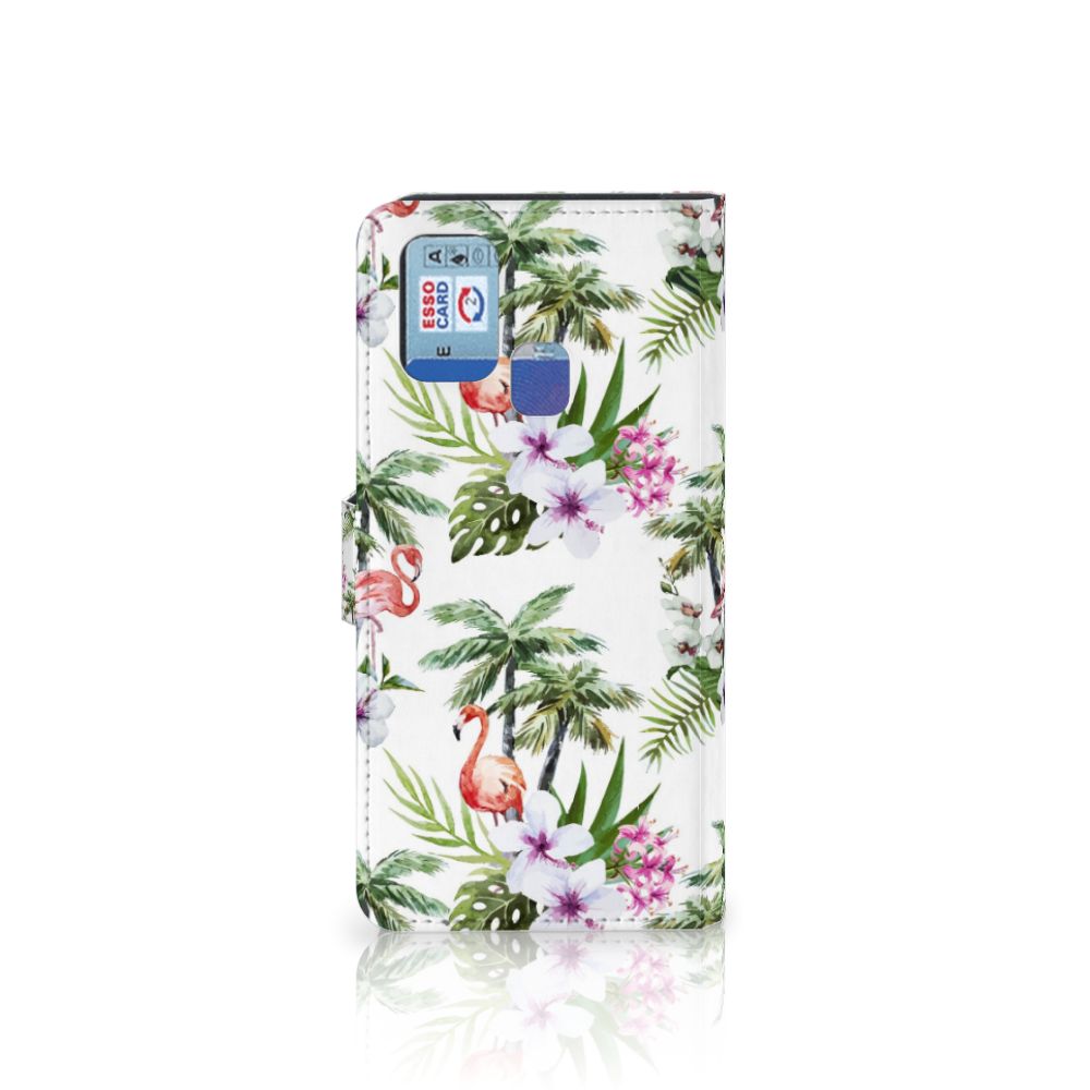 Samsung Galaxy M31 Telefoonhoesje met Pasjes Flamingo Palms