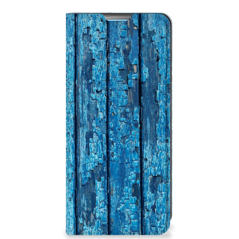 OPPO A74 4G Book Wallet Case Wood Blue - B2C Telecom