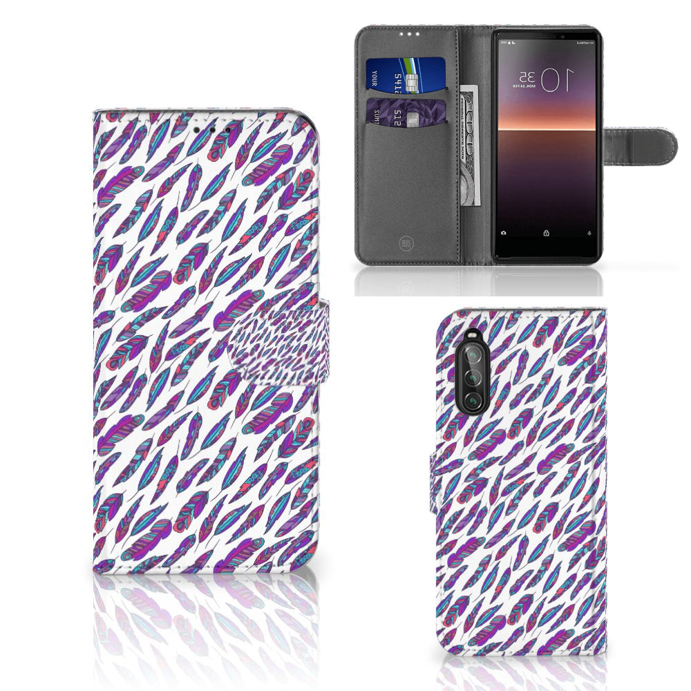 Sony Xperia 10 II Telefoon Hoesje Feathers Color