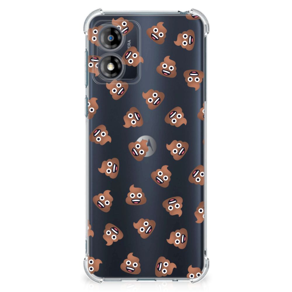 Doorzichtige Silicone Hoesje voor Motorola Moto E13 Poep Emojis B2C Telecom