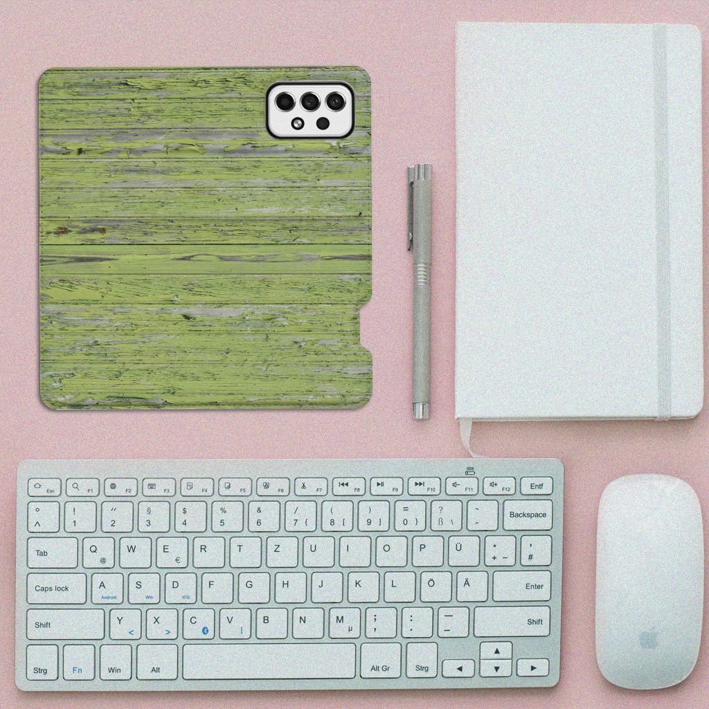 Samsung Galaxy A73 Book Wallet Case Green Wood - B2C Telecom