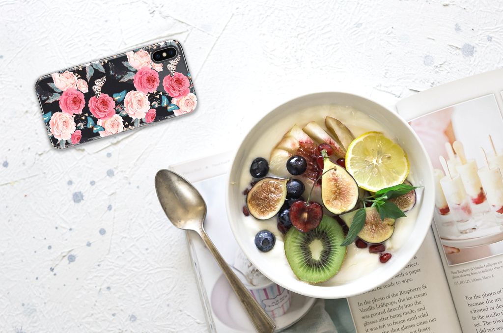 Apple iPhone X | Xs TPU Case Butterfly Roses