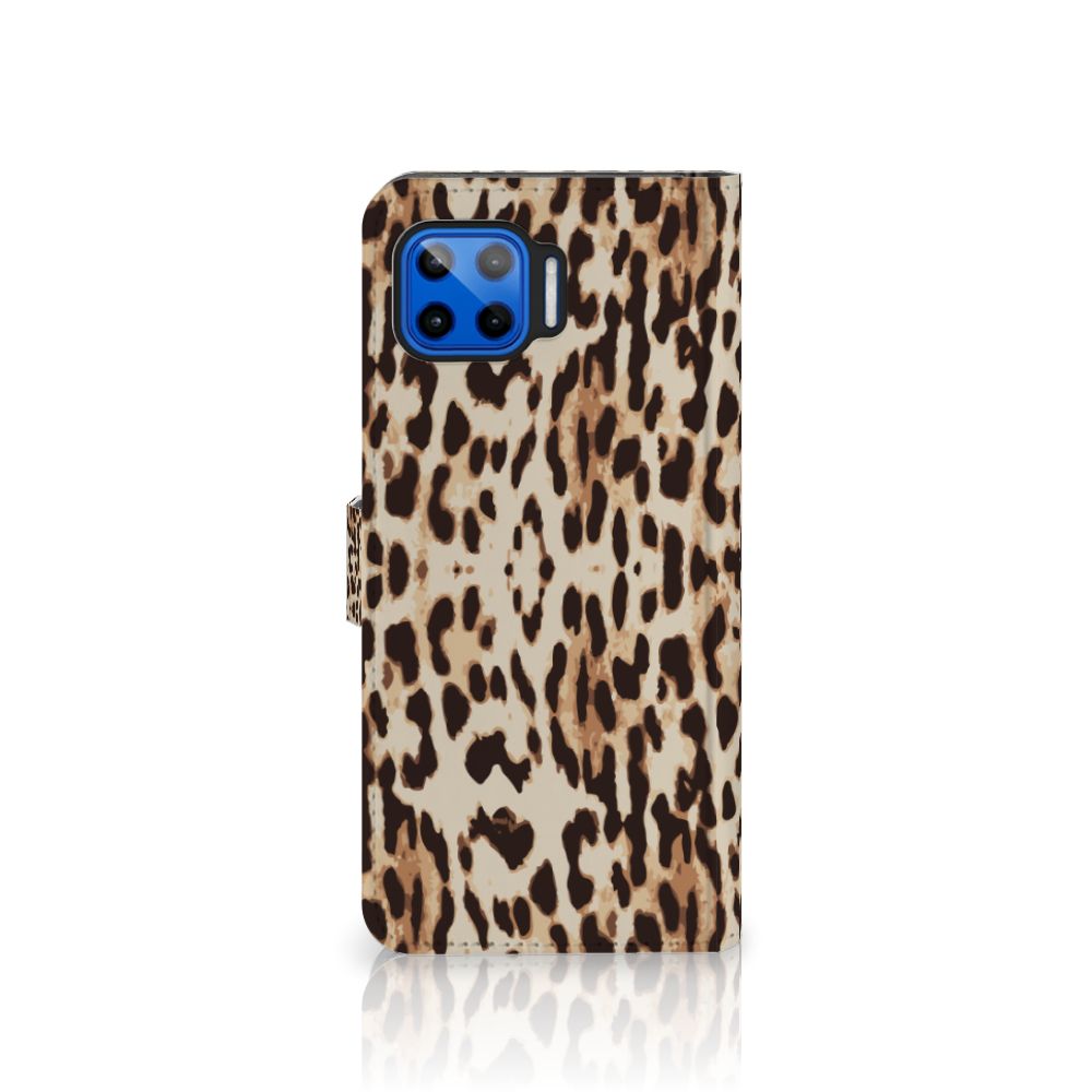Motorola Moto G 5G Plus Telefoonhoesje met Pasjes Leopard