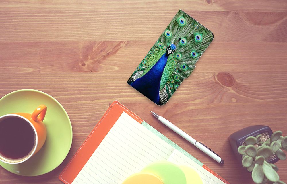 Motorola Moto E32 | Moto E32s Telefoonhoesje met Pasjes Pauw