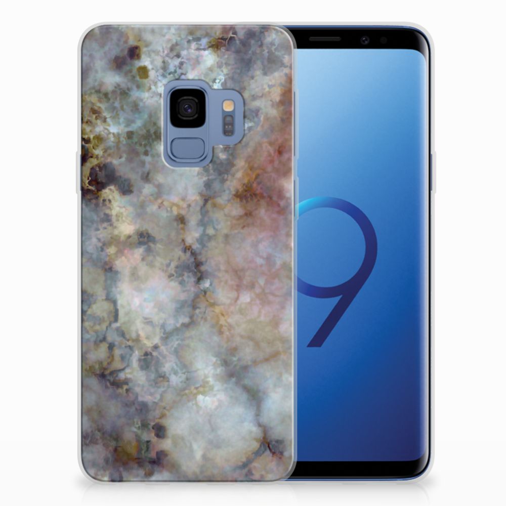 Samsung Galaxy S9 TPU Siliconen Hoesje Marmer Grijs