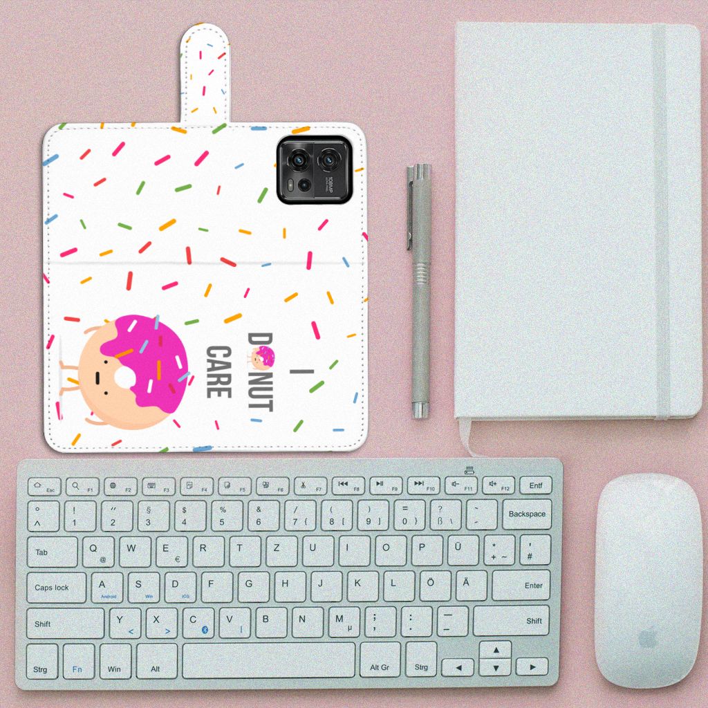 Motorola Moto G72 Book Cover Donut Roze