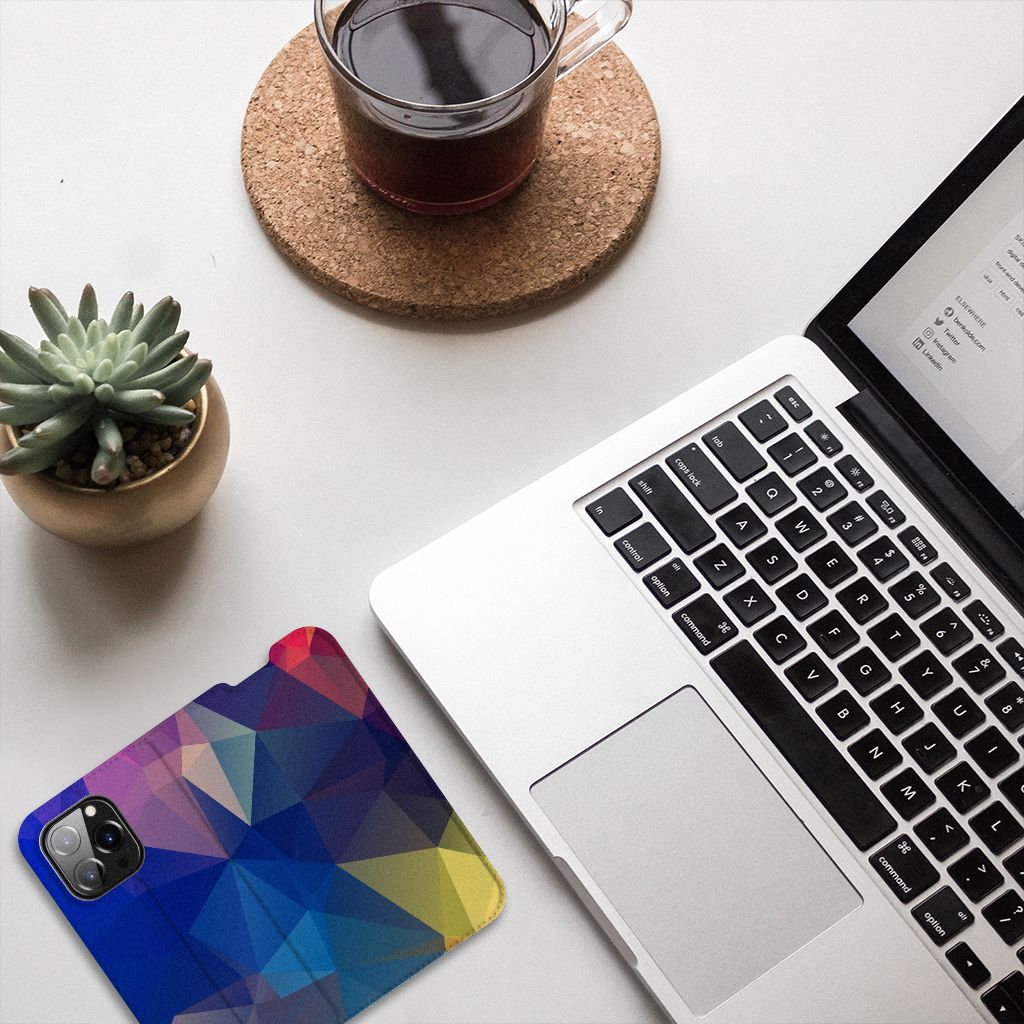 iPhone 14 Pro Stand Case Polygon Dark