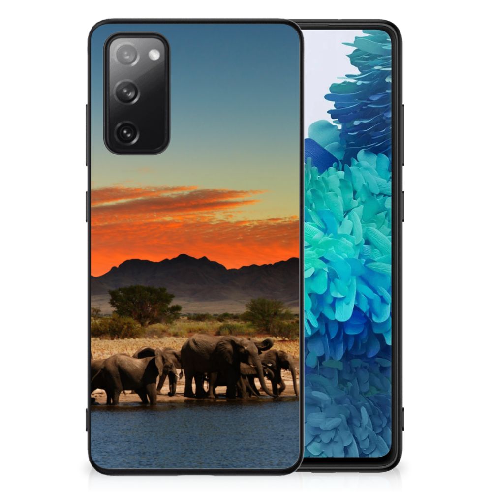 Samsung Galaxy S20 FE Dierenprint Telefoonhoesje Olifanten B2C Telecom