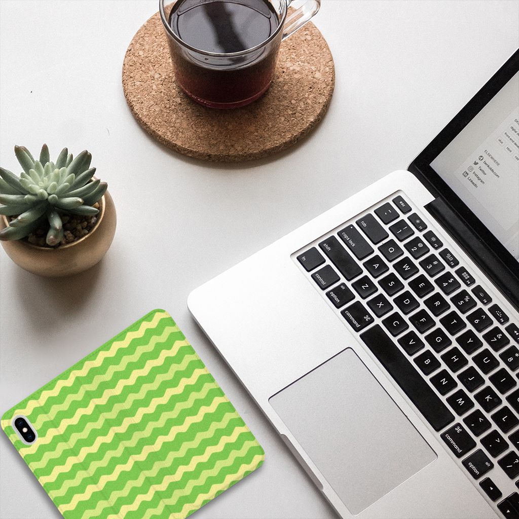 Apple iPhone Xs Max Hoesje met Magneet Waves Green