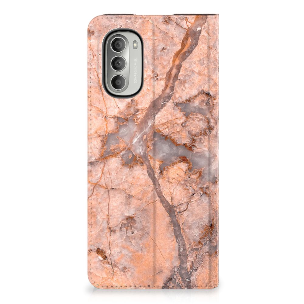 Motorola Moto G51 5G Standcase Marmer Oranje - B2C Telecom