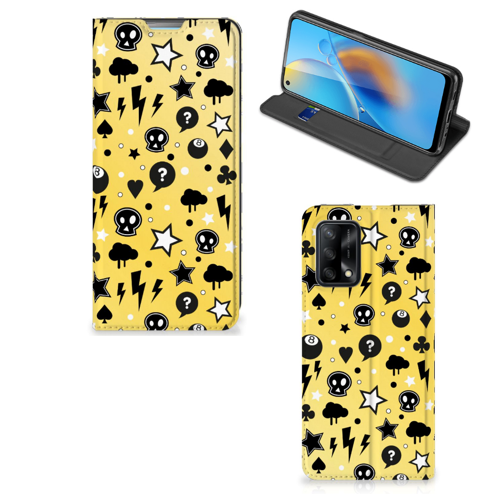 Mobiel BookCase OPPO A74 4G Punk Geel - B2C Telecom