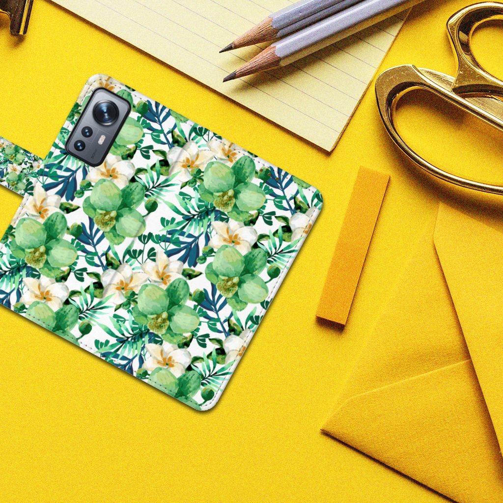 Xiaomi 12 | 12X Hoesje Orchidee Groen