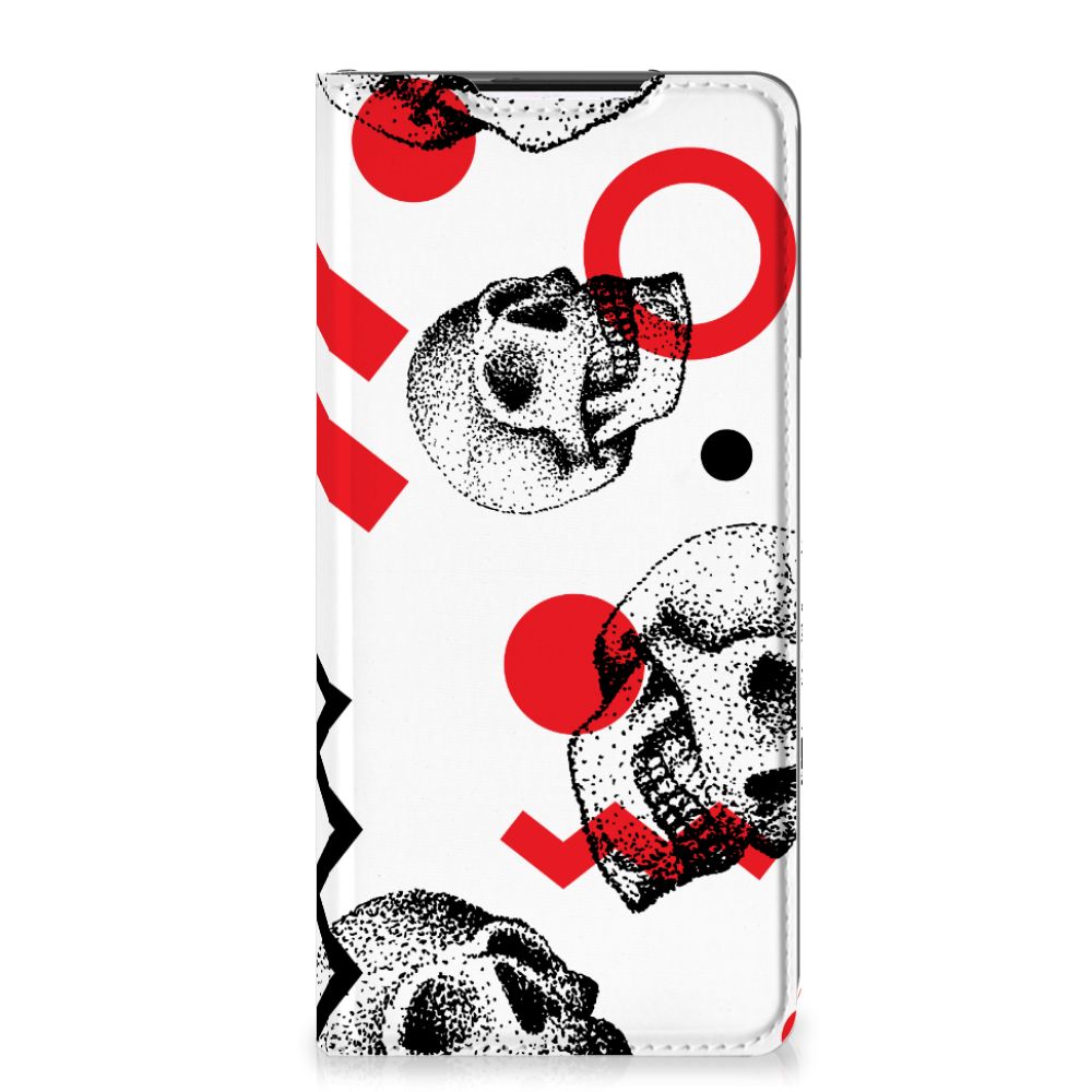 Mobiel BookCase Samsung Galaxy S21 Plus Skull Red - B2C Telecom