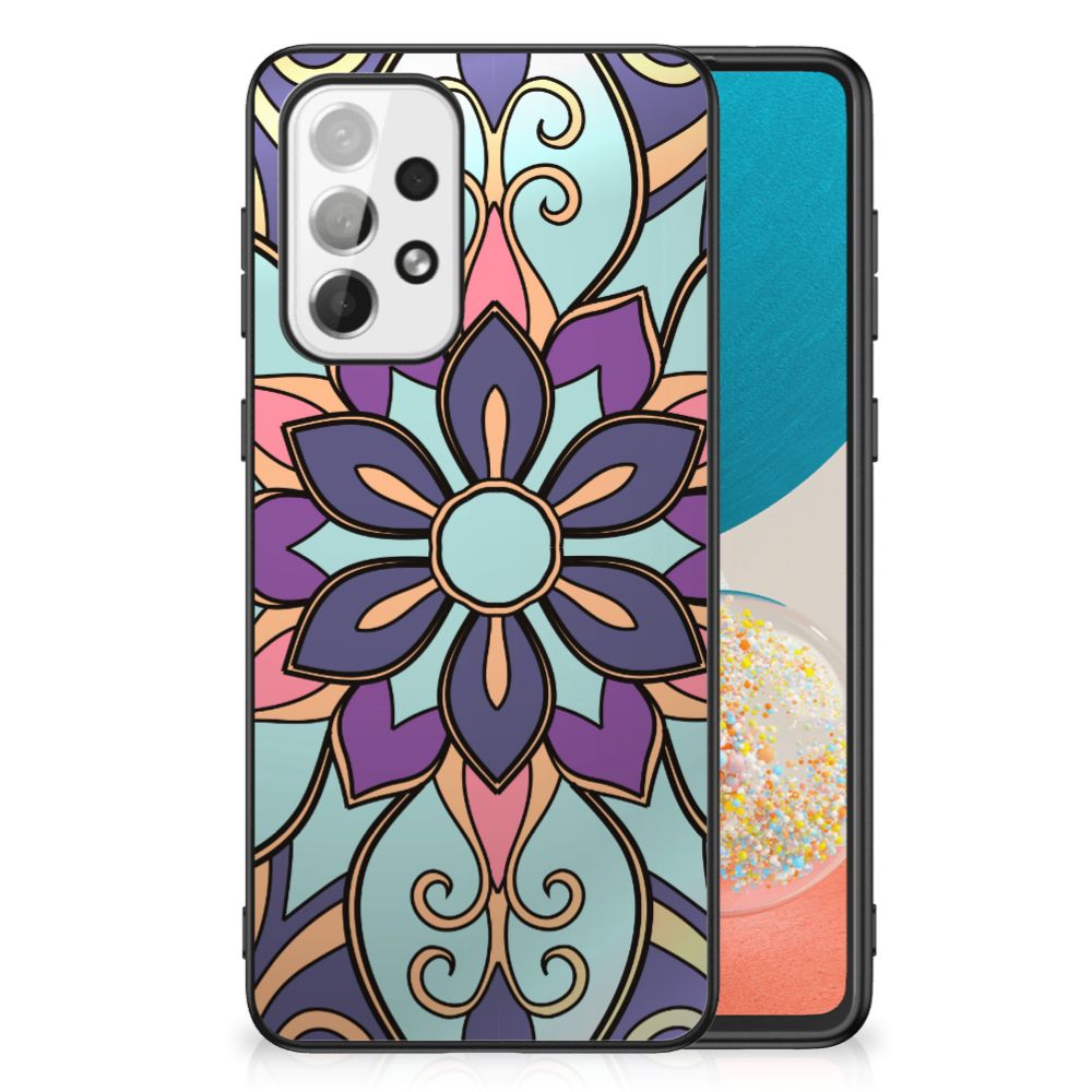 Samsung Galaxy A73 Bloemen Hoesje Purple Flower B2C Telecom