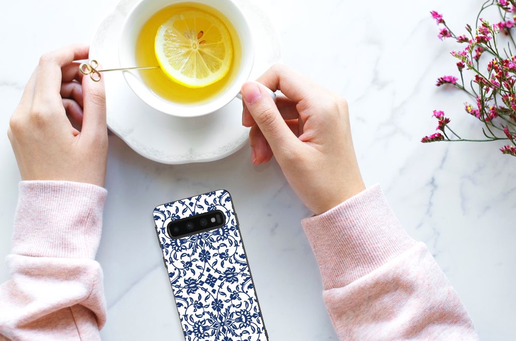 Samsung Galaxy S10 Skin Case Flower Blue B2C Telecom