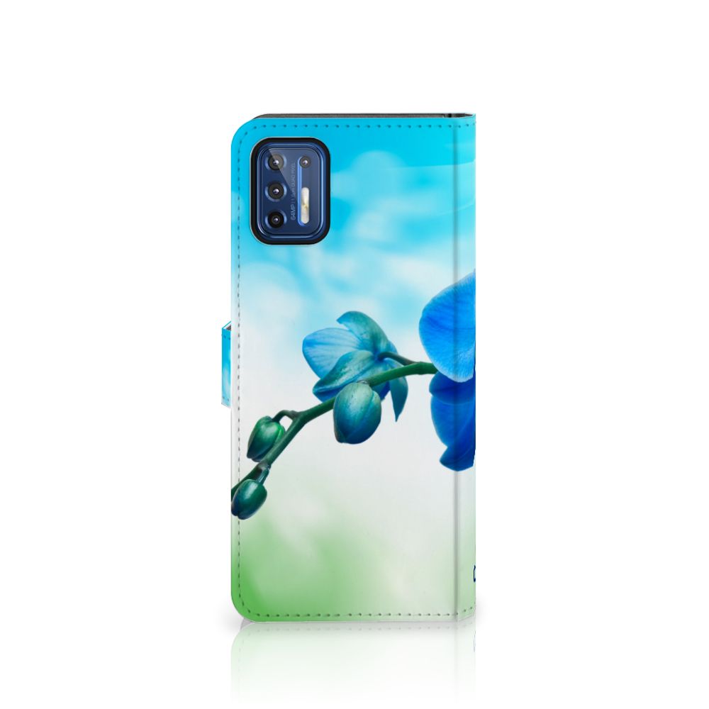 Motorola Moto G9 Plus Hoesje Orchidee Blauw - Cadeau voor je Moeder