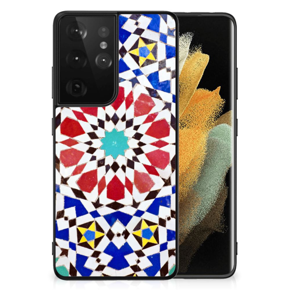 Samsung Galaxy S21 Ultra Marmeren Print Telefoonhoesje Mozaïek B2C Telecom