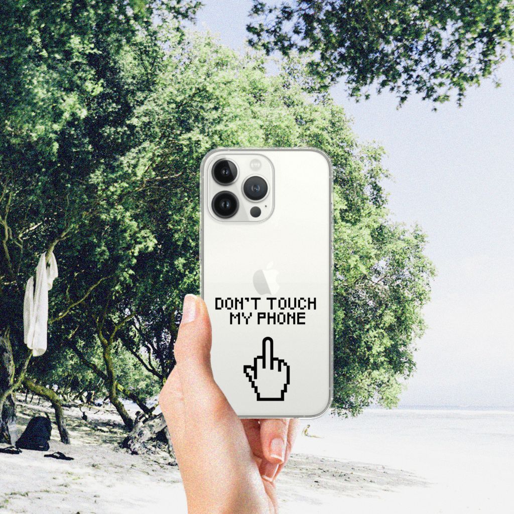 iPhone 13 Pro Max Silicone-hoesje Finger Don't Touch My Phone B2C Telecom
