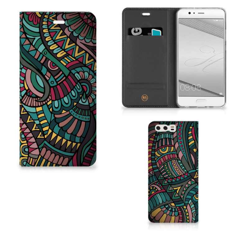 Huawei P10 Plus Hoesje met Magneet Aztec