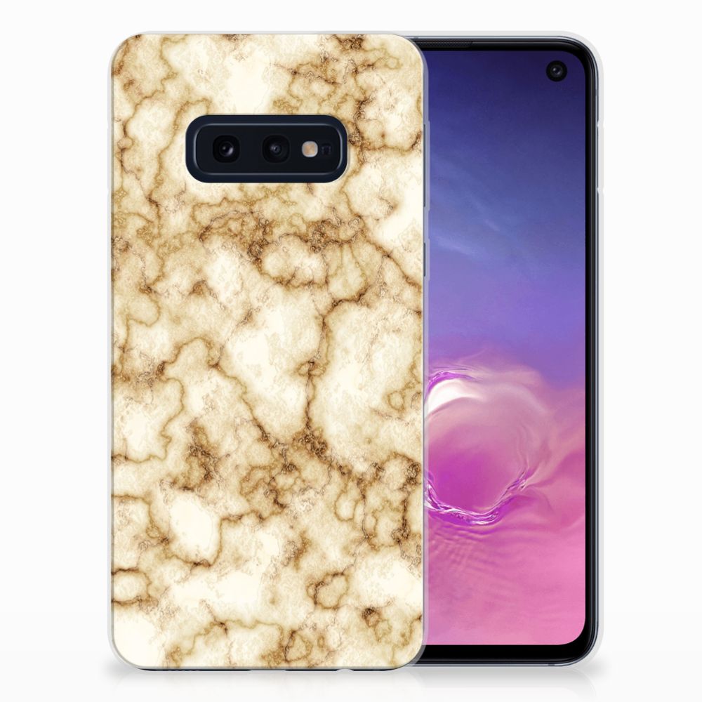 Samsung Galaxy S10e TPU Siliconen Hoesje Marmer Goud