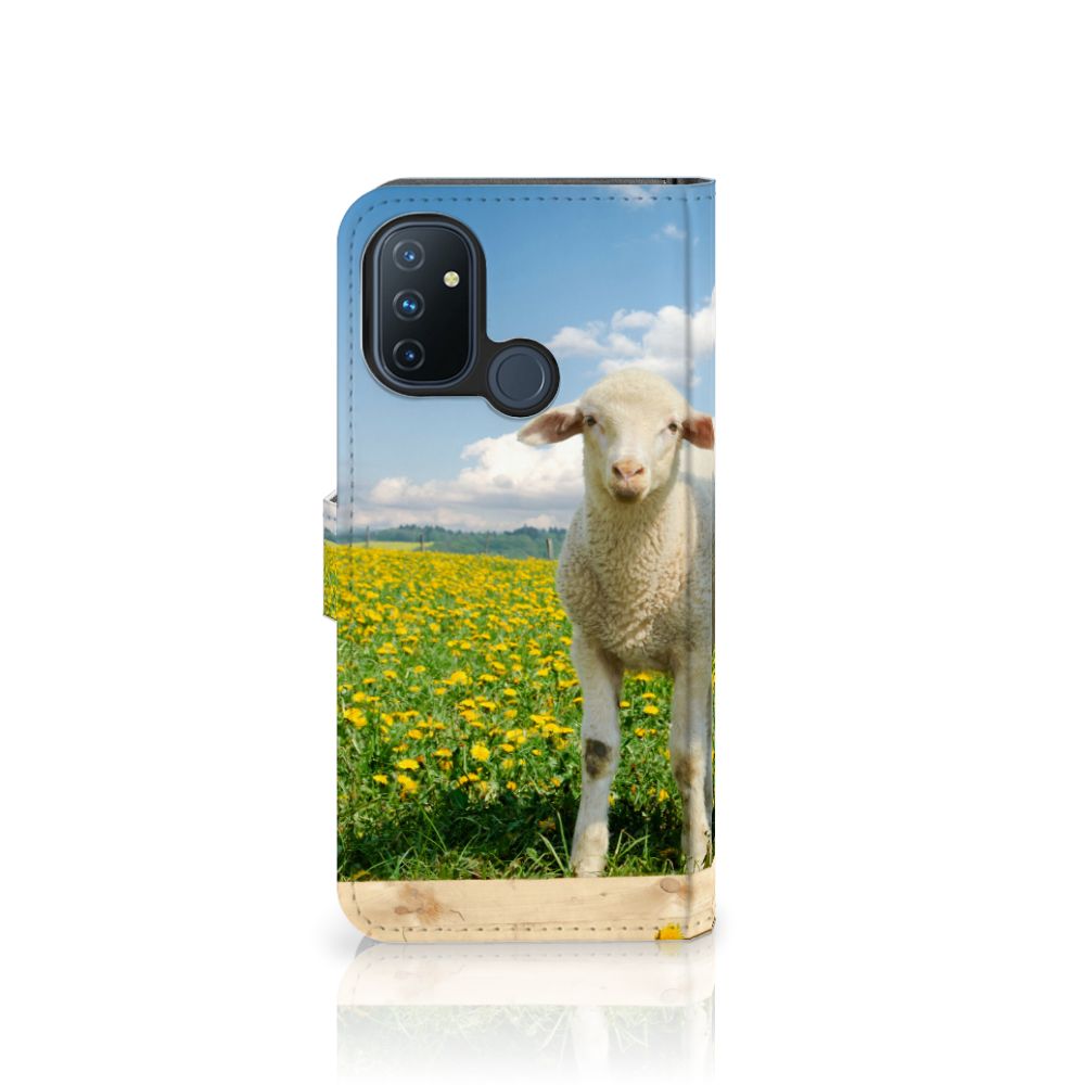 OnePlus Nord N100 Telefoonhoesje met Pasjes Schaap en Lammetje