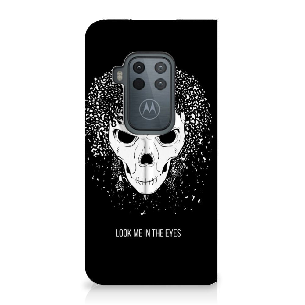 Mobiel BookCase Motorola One Zoom Skull Hair - B2C Telecom