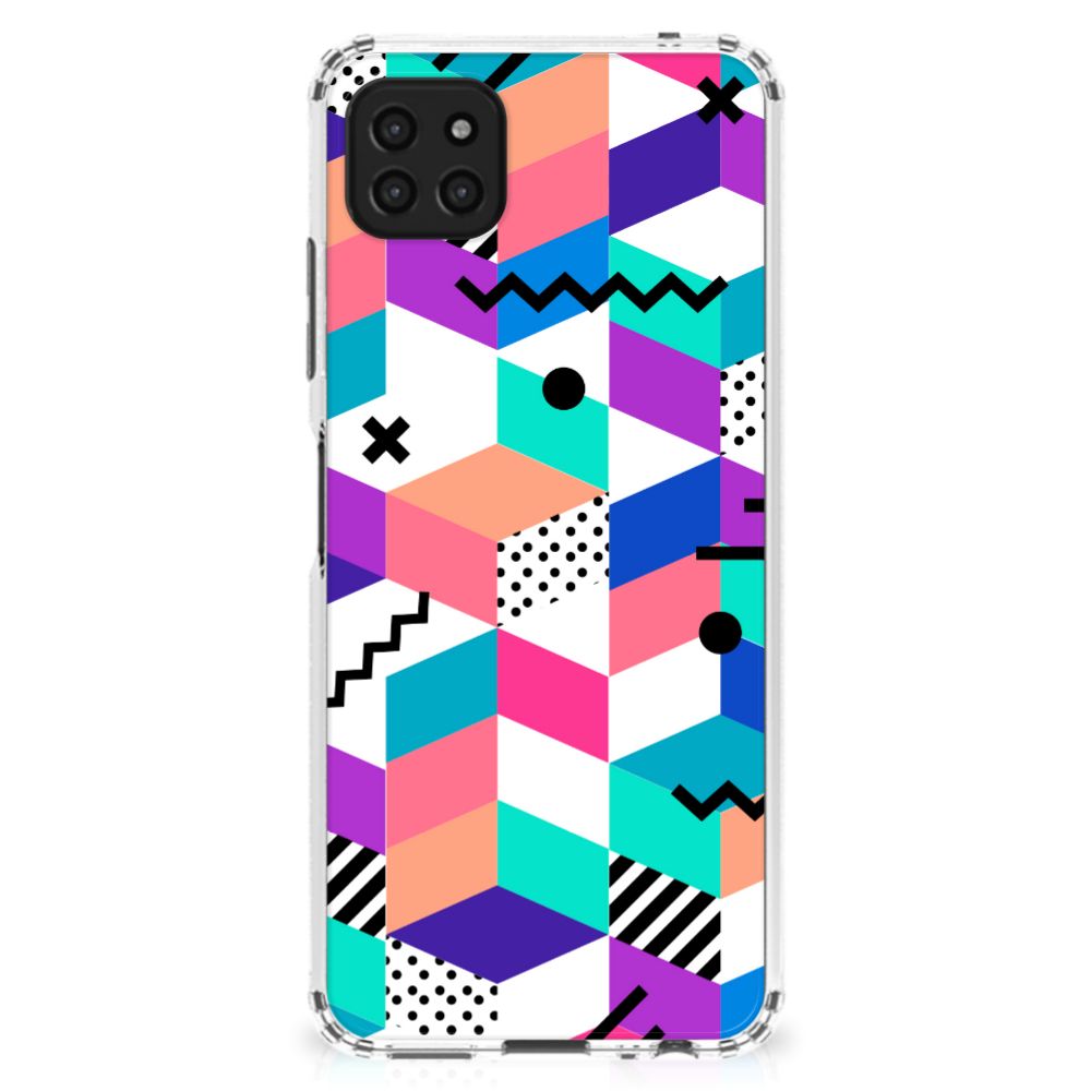 Samsung Galaxy A22 5G Shockproof Case Blokken Kleurrijk B2C Telecom