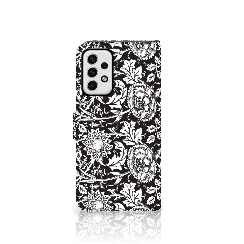 Samsung Galaxy A23 Hoesje Black Flowers