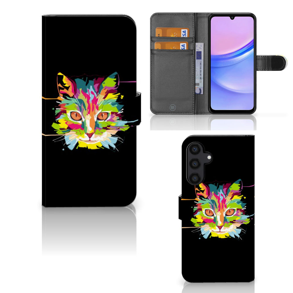 Samsung Galaxy A15 Leuk Hoesje Cat Color