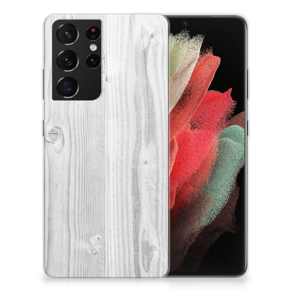 Samsung Galaxy S21 Ultra Bumper Hoesje White Wood B2C Telecom