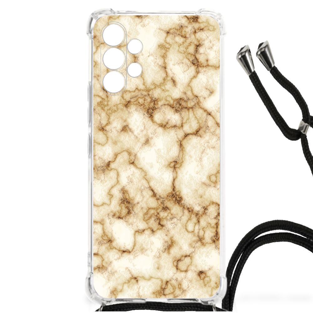 Samsung Galaxy A13 4G Anti-Shock Hoesje Marmer Goud B2C Telecom