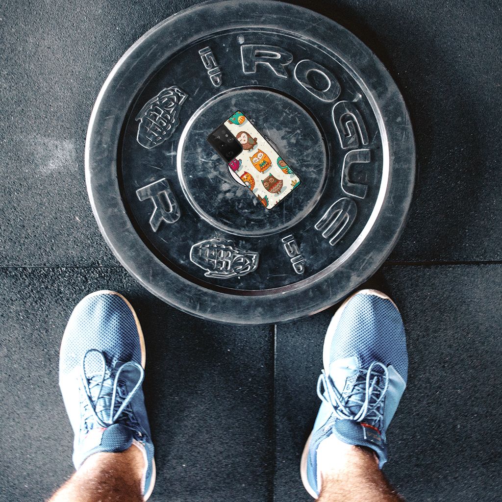 Samsung Galaxy S21 Ultra Dierenprint Telefoonhoesje Vrolijke Uilen B2C Telecom