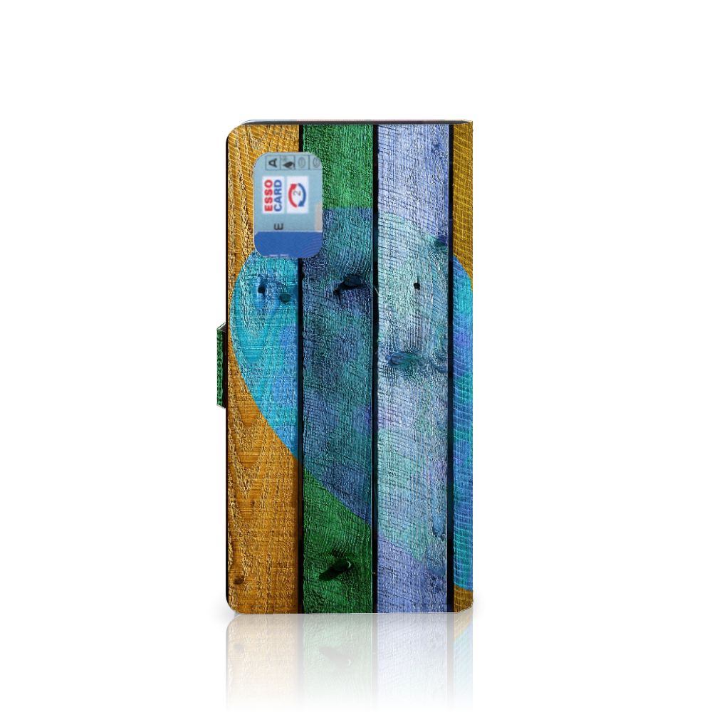Samsung Galaxy A02s | M02s Book Style Case Wood Heart - Cadeau voor je Vriend