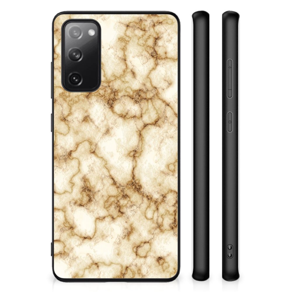 Samsung Galaxy S20 FE Marmeren Print Telefoonhoesje Marmer Goud B2C Telecom