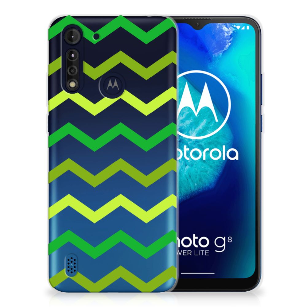 Motorola Moto G8 Power Lite TPU bumper Zigzag Groen B2C Telecom
